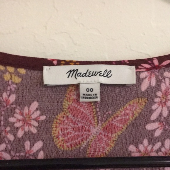 Madewell tie-sleeve wrap top in butterfly - Picture 4 of 5